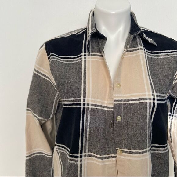 Neutral Plaid button down  - Picture 9 of 9